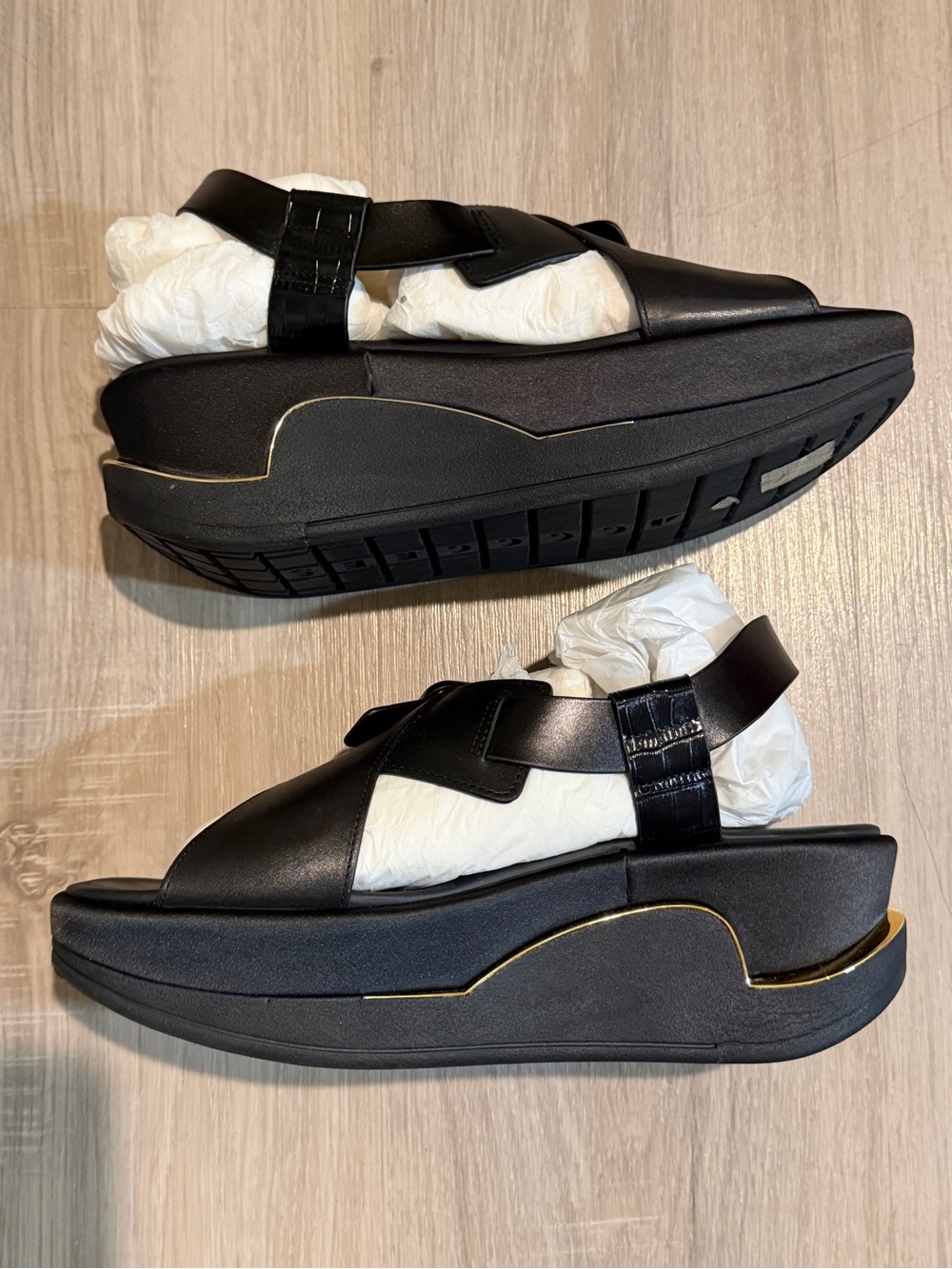 4CCCCEES Eclipse platform sandals in black